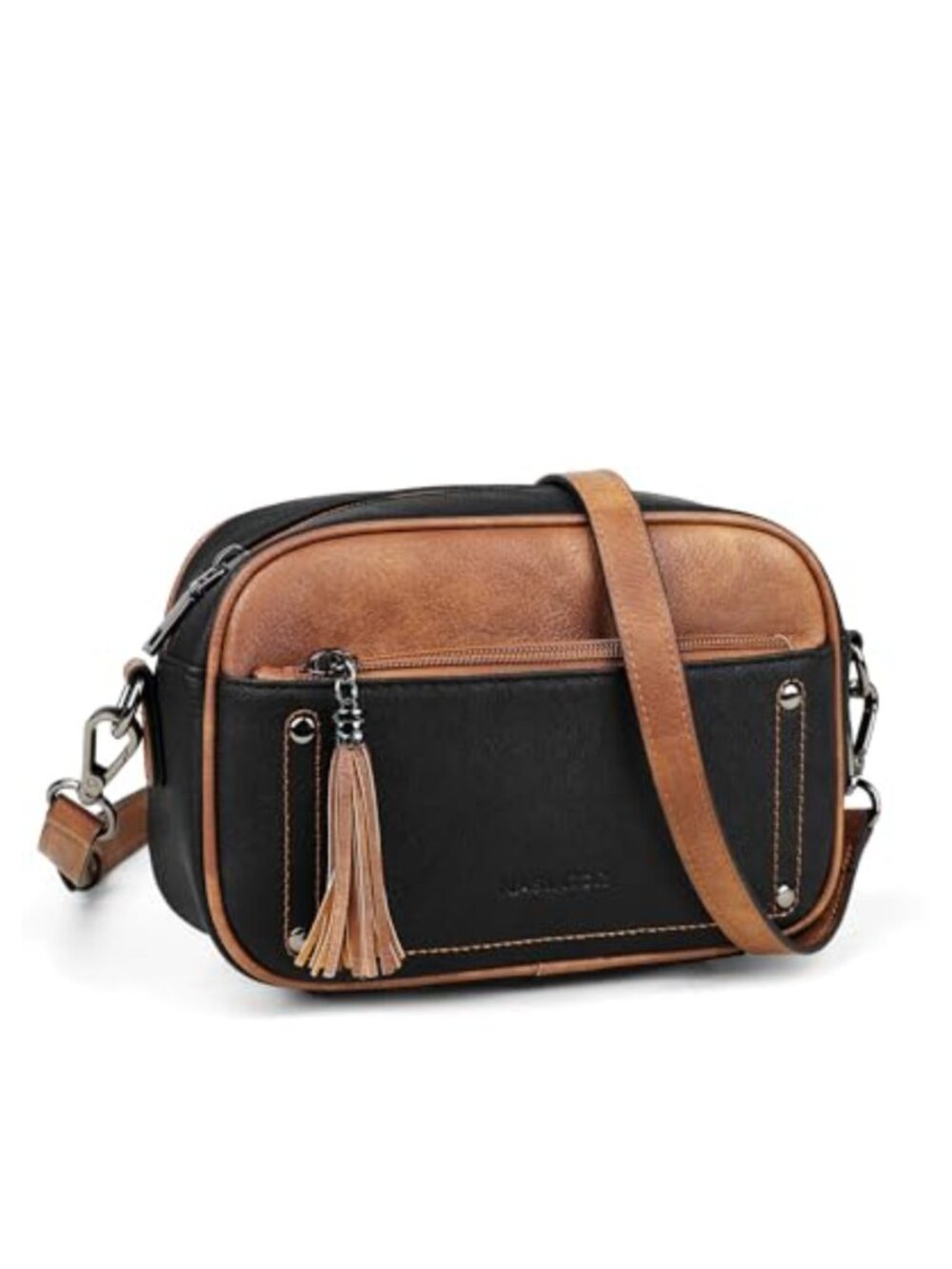 Vegan Leather Crossbody Bag Adjustable Strap Floral Shoulder Purse